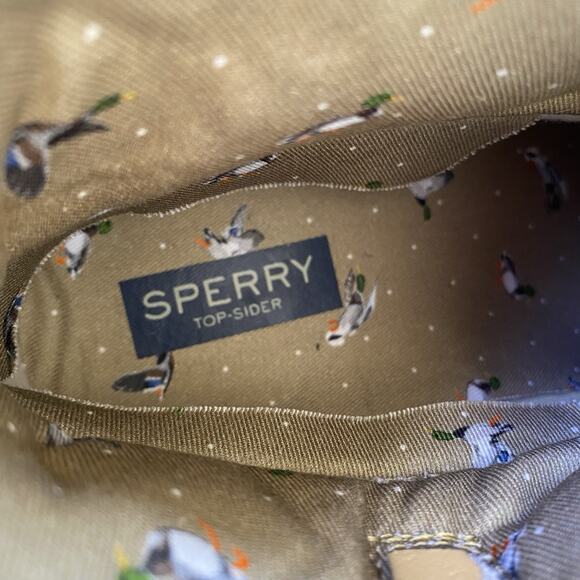 Sperry Womens Saltwater Duck Boot Size 7.5 Ivory Chevron Quilted Rain Snow Boots - Picture 13 of 15